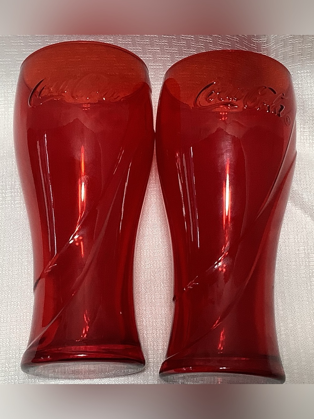 Set of 2 Coca-Cola 2018 McDonald's Limited Edition Red Glasses